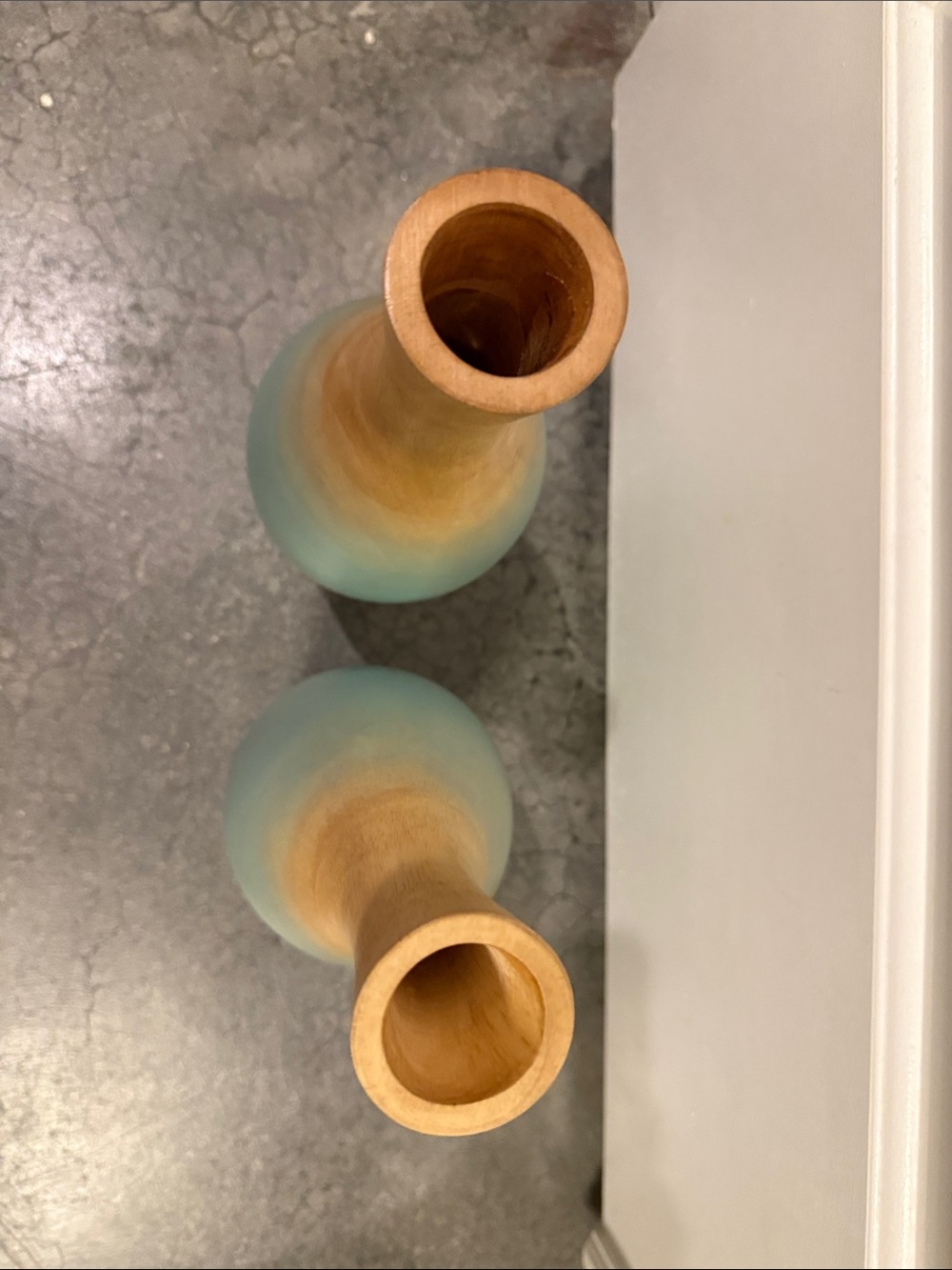 Tahari Sage Green and Wood-Tone Decorative Vase Pair - Picture 3 of 8